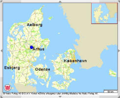 Gjern er den blå prik i midten af Jylland